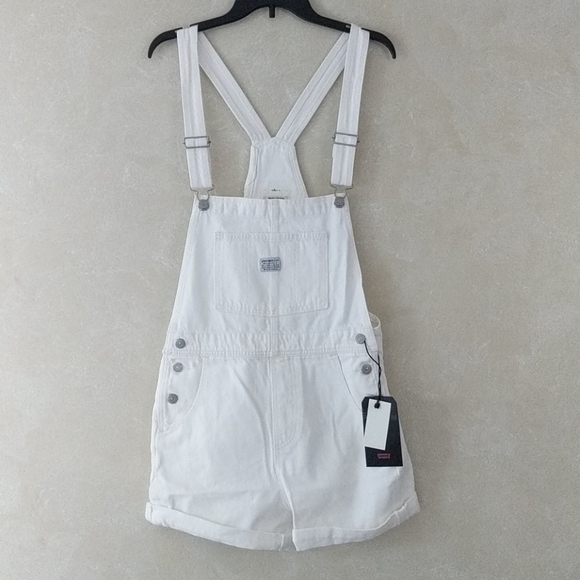 LEVI'S Vintage Denim Shortalls Short Overalls - Picture 6 of 8
